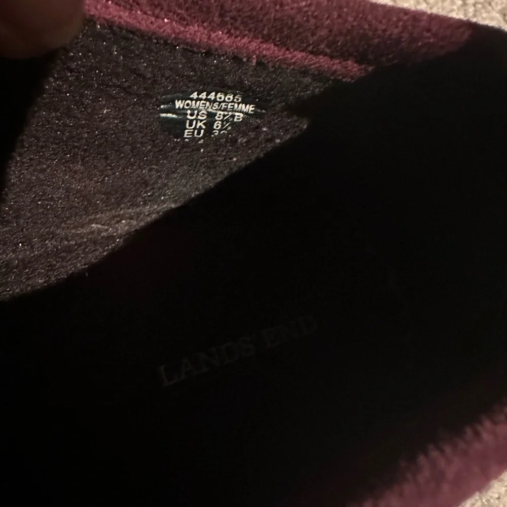❄️ Lands’ End slip-on shoe fleece lined Maroon Size 8.5 - Picture 15 of 15